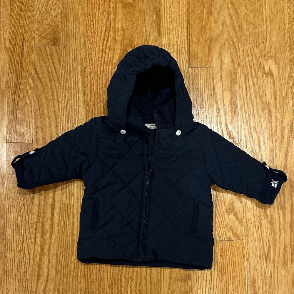 Emile et Rose Quilted Navy Pea Coat for Kids